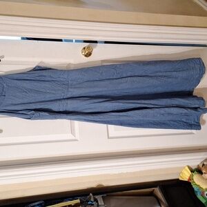 Boden Halterneck Linen Midi Dress Riviera Blue Size US 6 NWOT